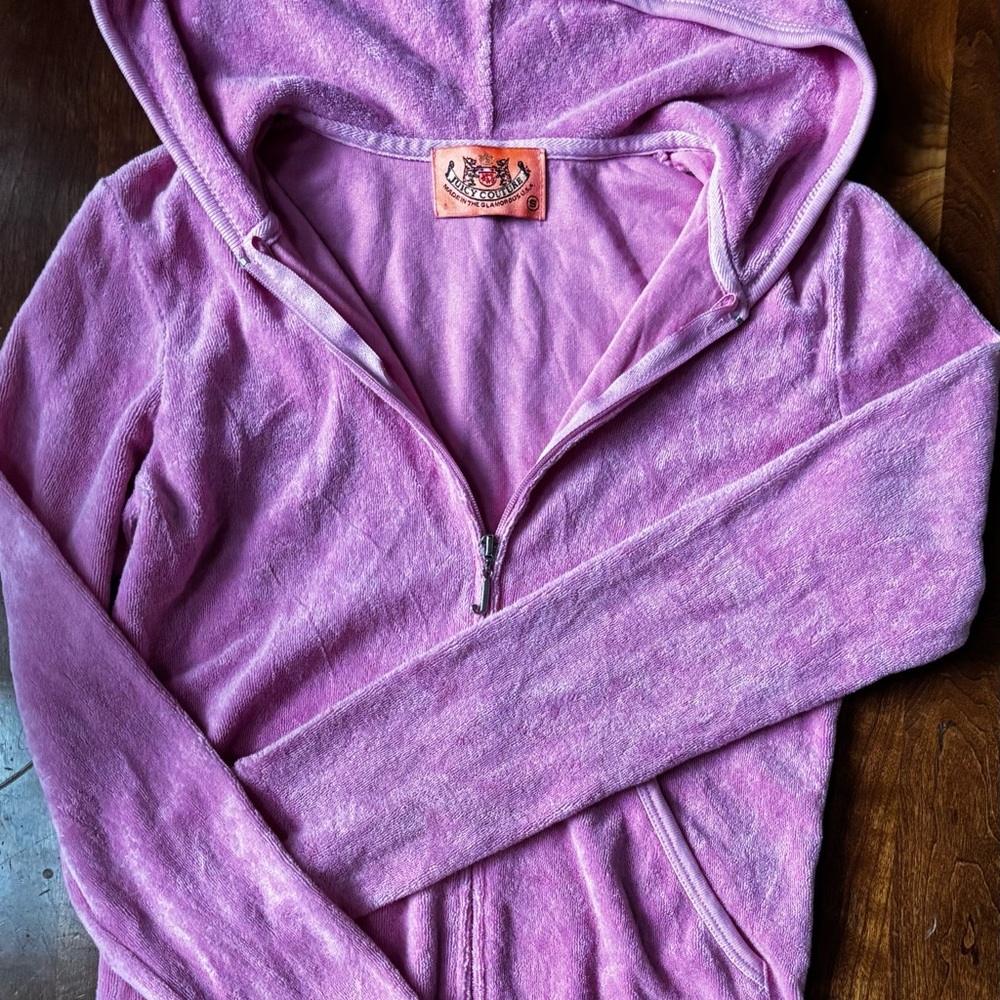 Juicy Couture Orange Tag Pink Terry Cloth Hoodie